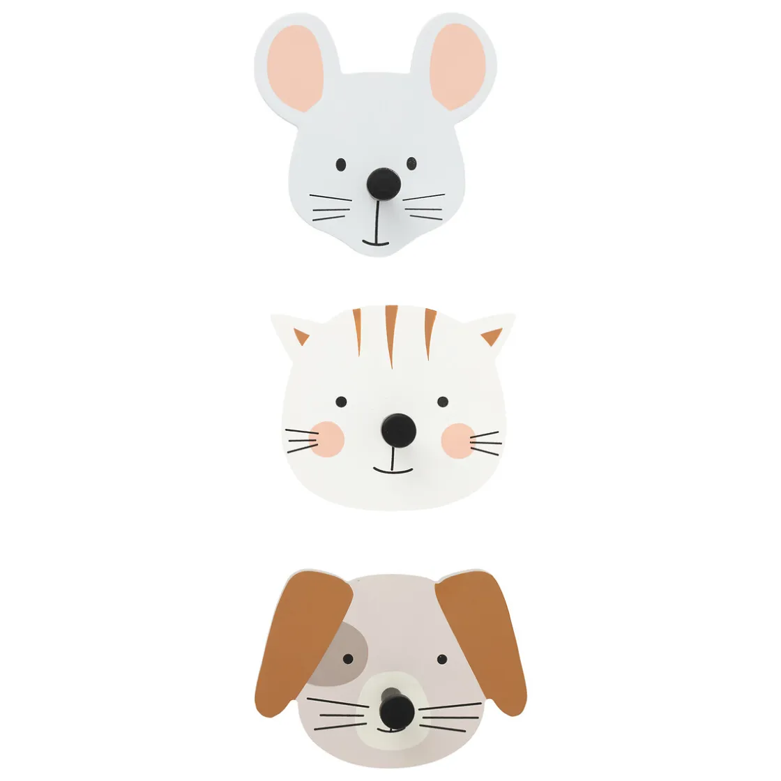 atmosphera4kids Almacenamiento>Set 3 Percheros Animales