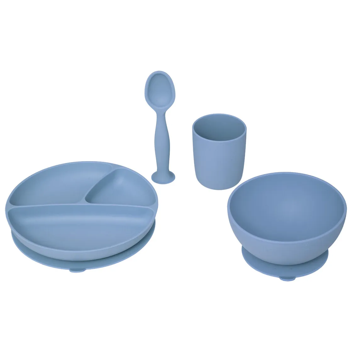 atmosphera4kids Accesorios Decorativos>Set 4 Piezas Vajilla Infantil Azul De Silicona