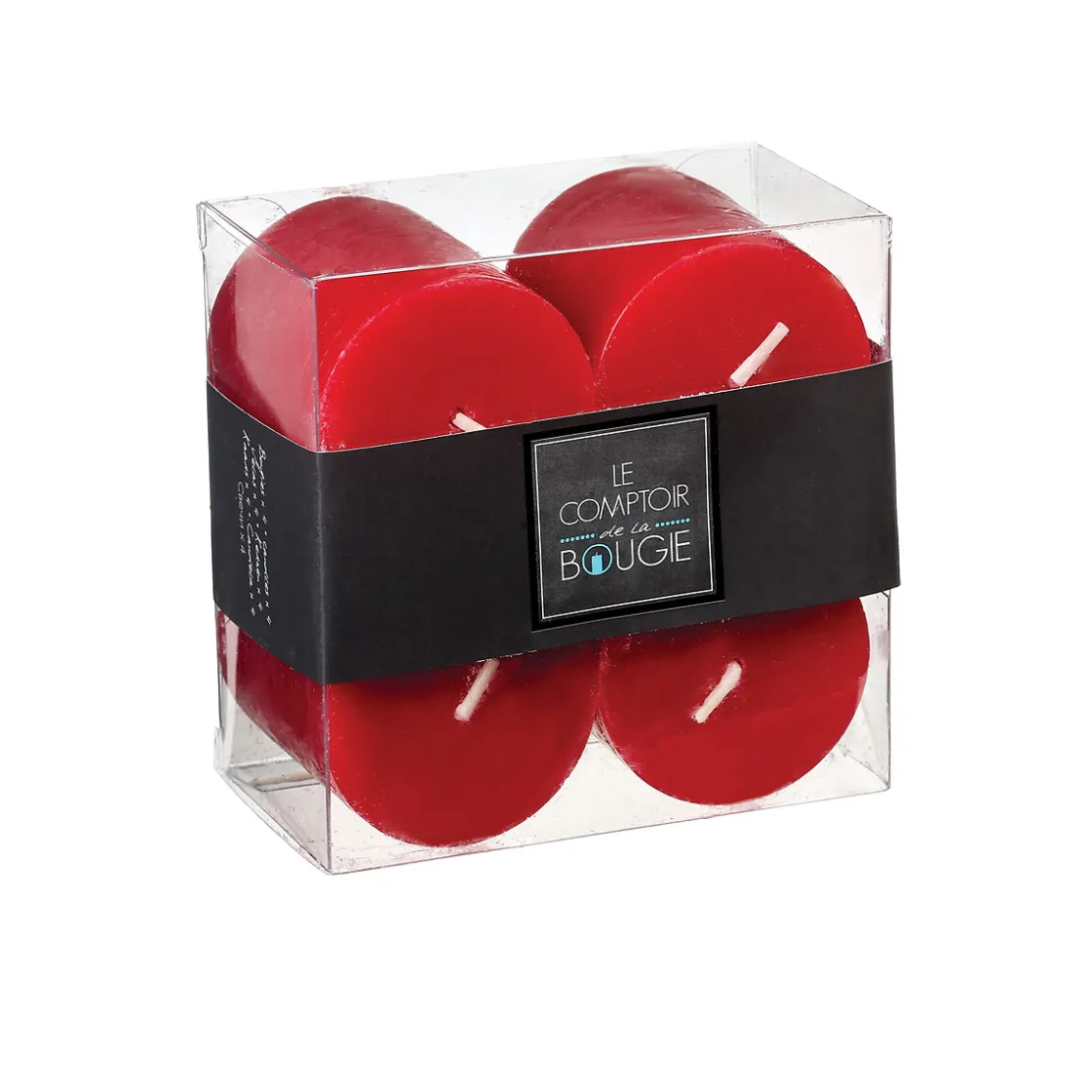atmosphera Velas>Set 4 Velas Rústicas Rojas 4.5Cm