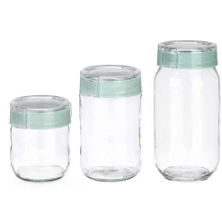 Cajas Y Frascos>Set de 3 frascos de vidrio verde 425ml/660ml/1l