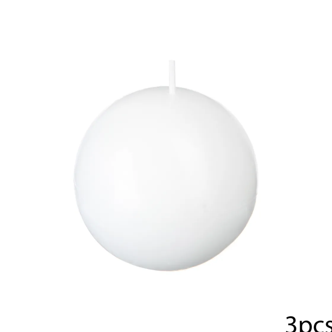 atmosphera Velas>Set De 3 Velas Bolas Blancas 88G 6Cm