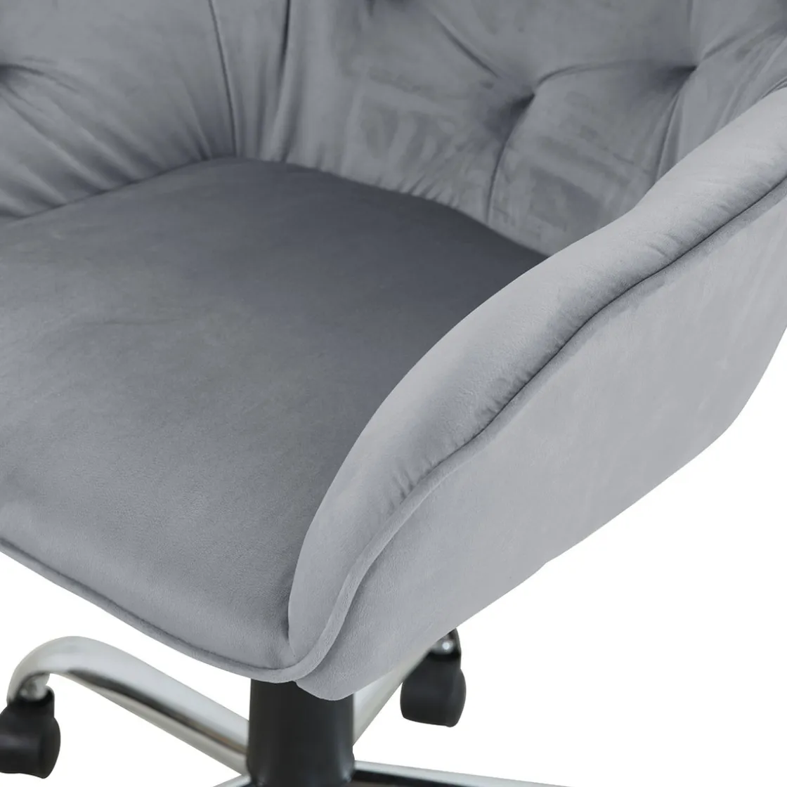 Sillas, Sillones Y Bancos>Silla de escritorio MIA gris de terciopelo