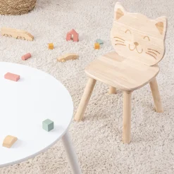 atmosphera Mobiliario>Silla de gato PIA marrón de madera 50x28x30cm