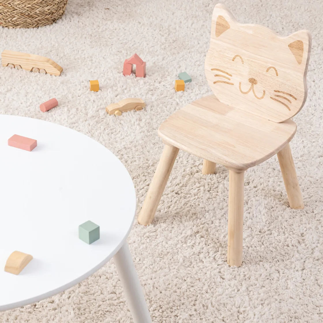 atmosphera Mobiliario>Silla de gato PIA marrón de madera 50x28x30cm