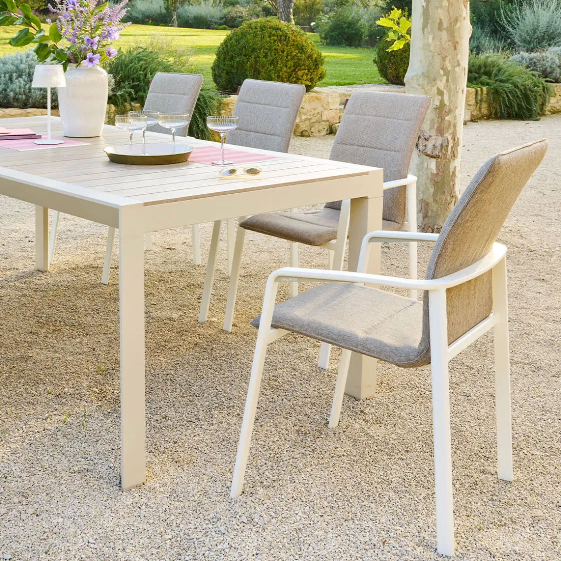 hespéride Sillas Y Pufs De Jardín>Silla DIESE ivoire y argile