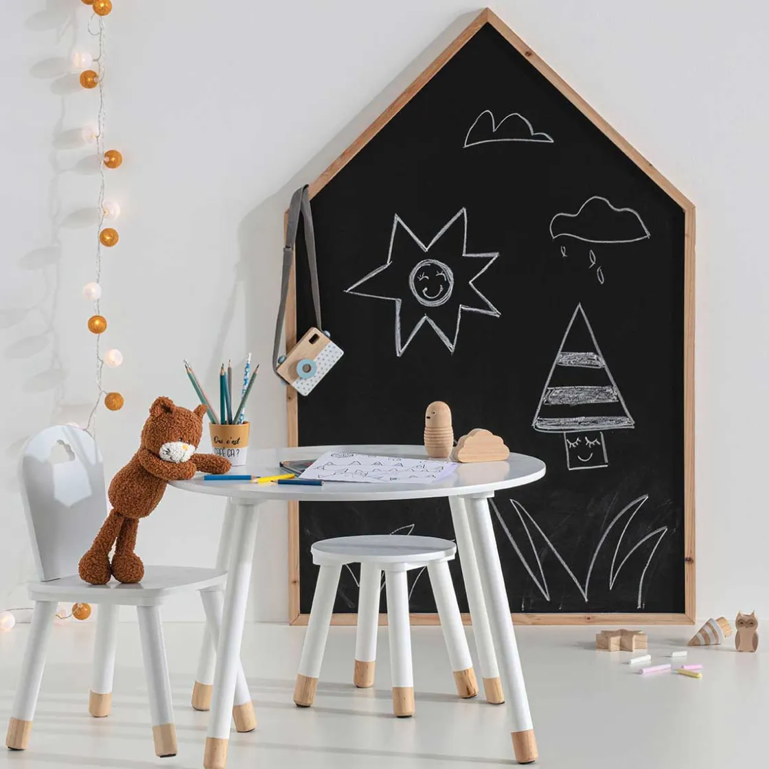 atmosphera4kids Montessori>Silla Douceur Blanca Mdf 50x31.5x32Cm