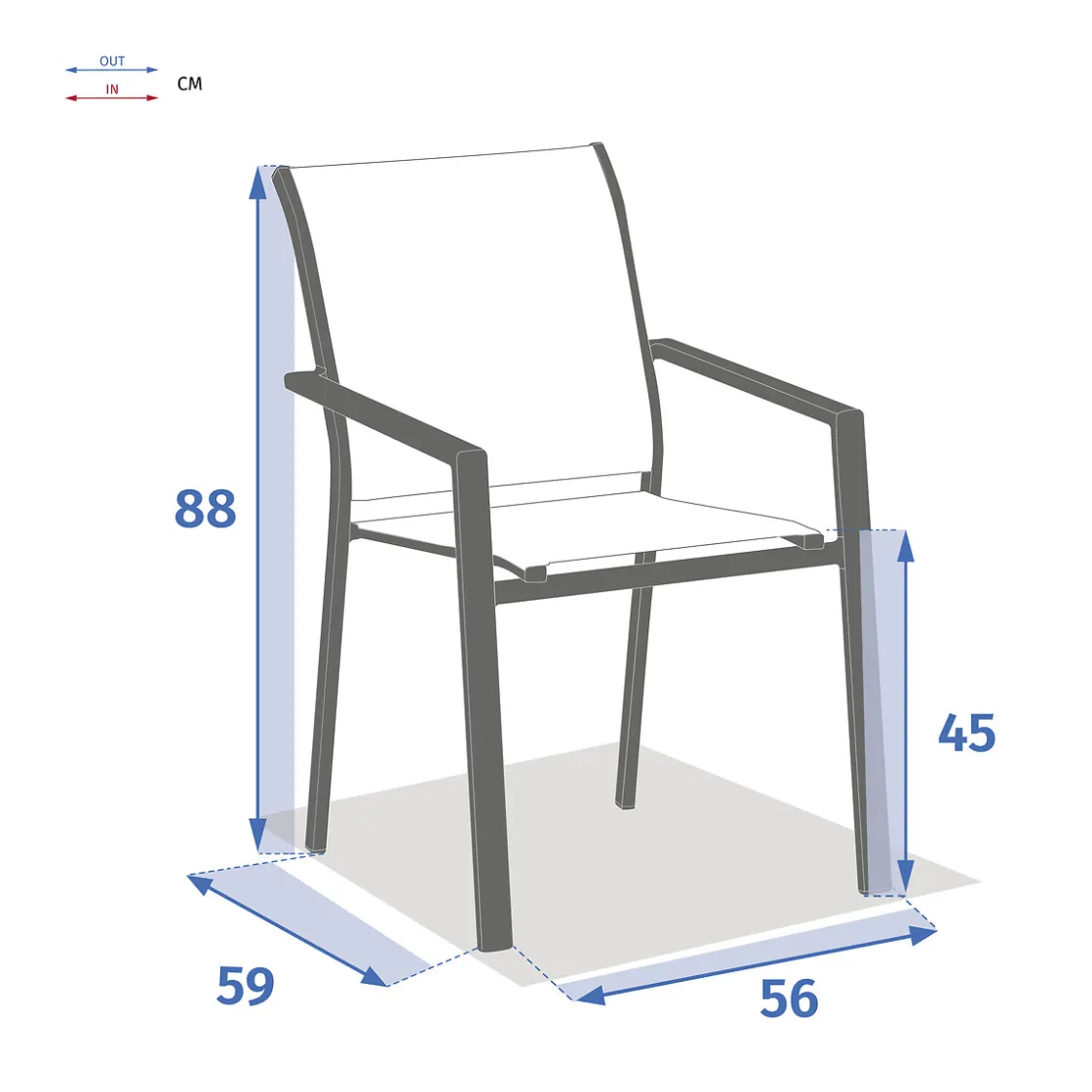 hespéride Sillas Y Pufs De Jardín>Silla ESSENTIA lino y blanco