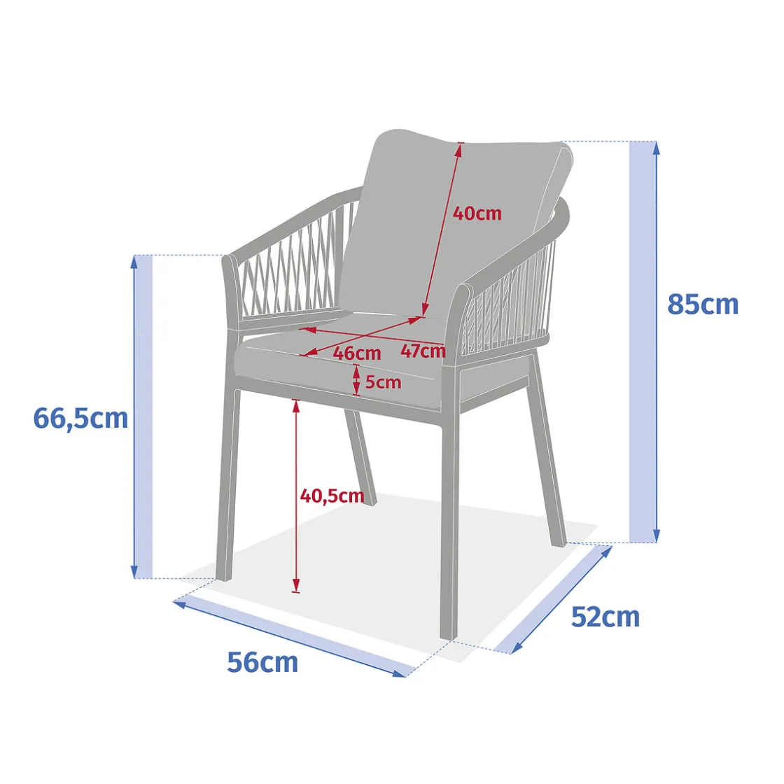 hespéride Sillas Y Pufs De Jardín>Silla ORIENGO beige argile