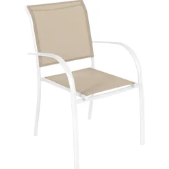 hespéride Sillas Y Pufs De Jardín>Silla PIAZZA lino y blanco