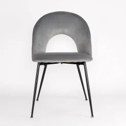 atmosphera Sillas, Sillones Y Bancos>Silla RAVEN de terciopelo gris