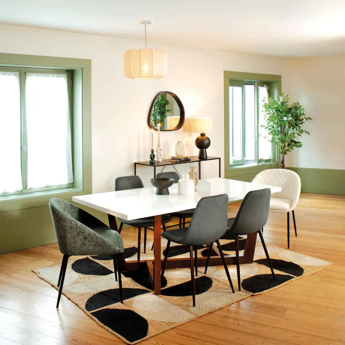 atmosphera Sillas, Sillones Y Bancos>Silla ROKA terciopelo verde celadón patas marrones