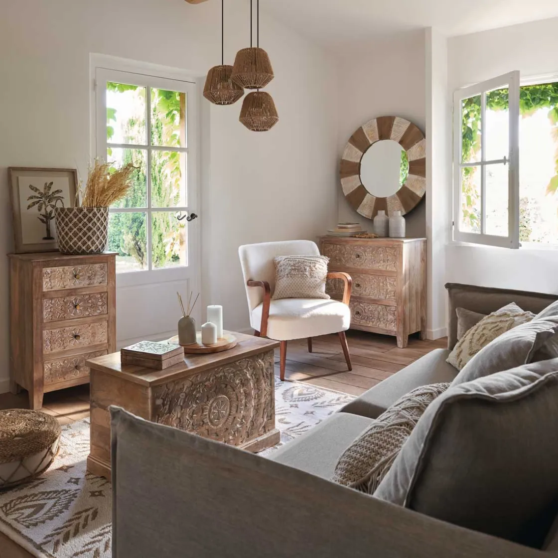 atmosphera Sofás Y Sillones|Estilo Rústico>Sillón CHIARA de tela blanco