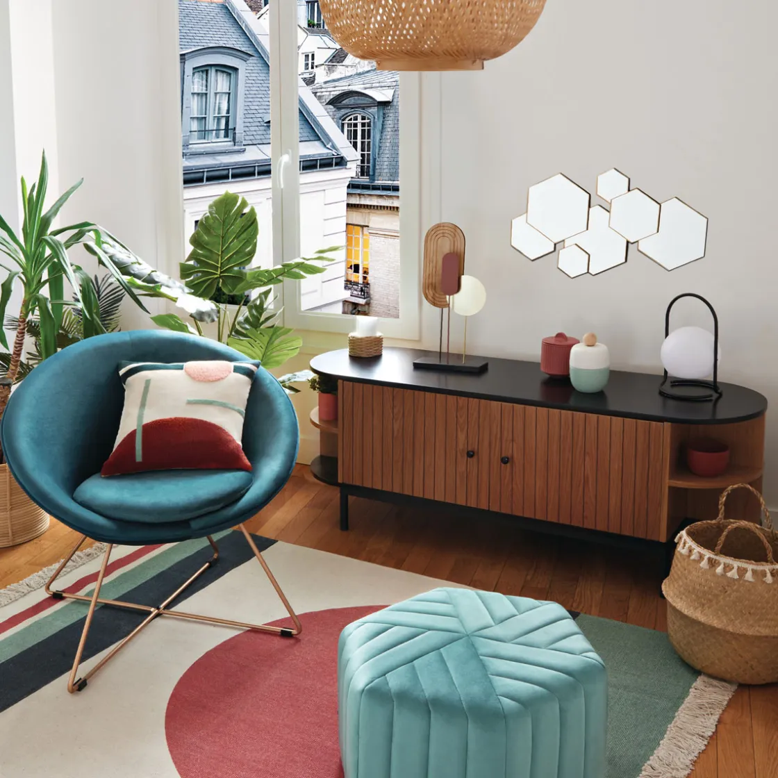 atmosphera Sofás Y Sillones|Estilo Contemporaneo>Sillón Evan Azul 76x67x73