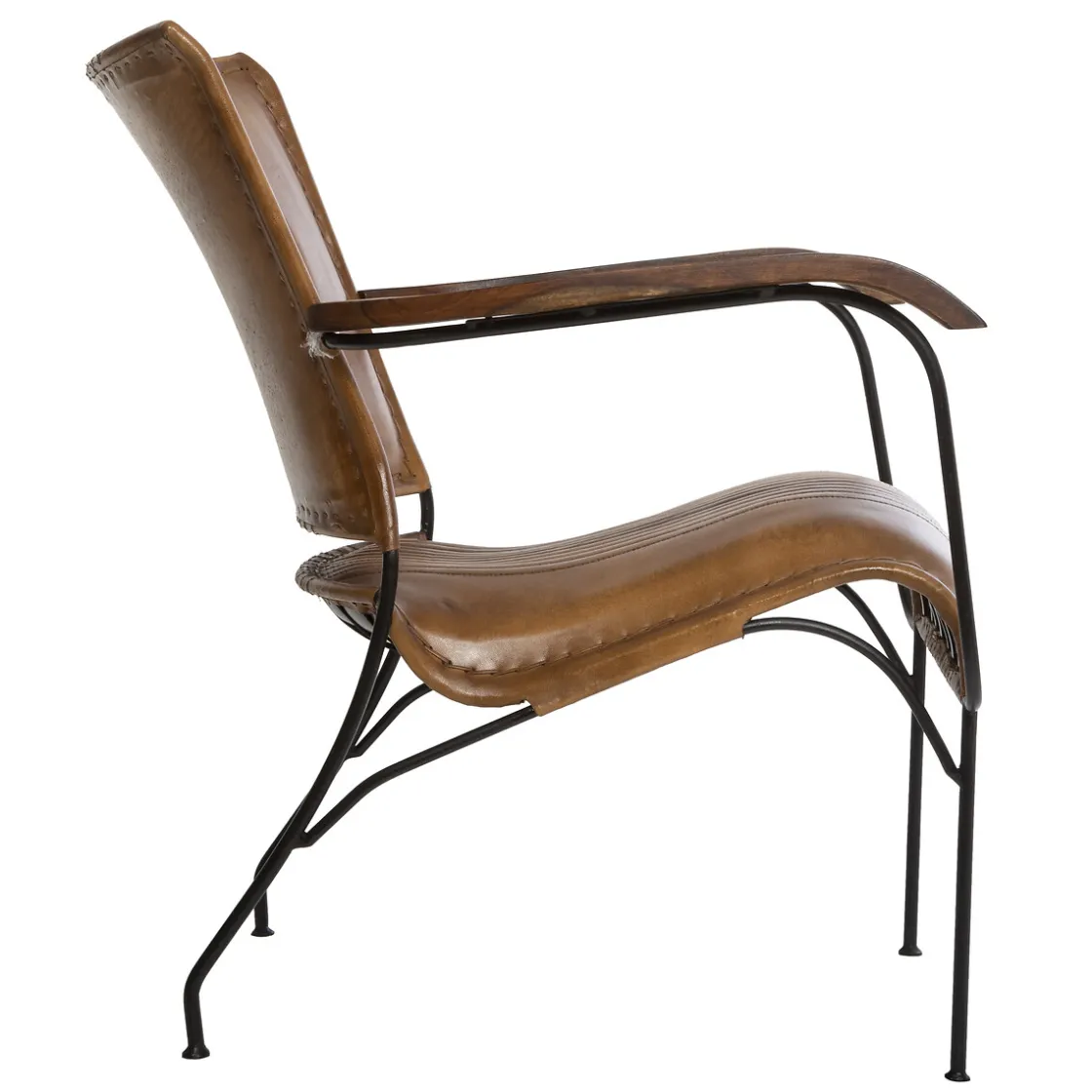atmosphera Sofás Y Sillones|Estilo Industrial>Sillón Hoper De Cuero Marrón 68x76x75Cm