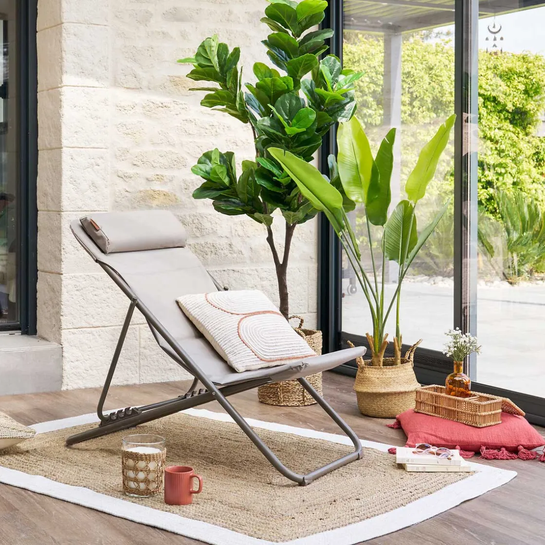 hespéride Sillas Y Pufs De Jardín>Sillón relax JUBBA noisette y praliné