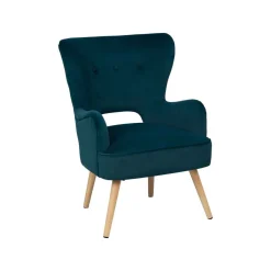Sillas, Sillones Y Bancos>Sillón THOR azul de terciopelo