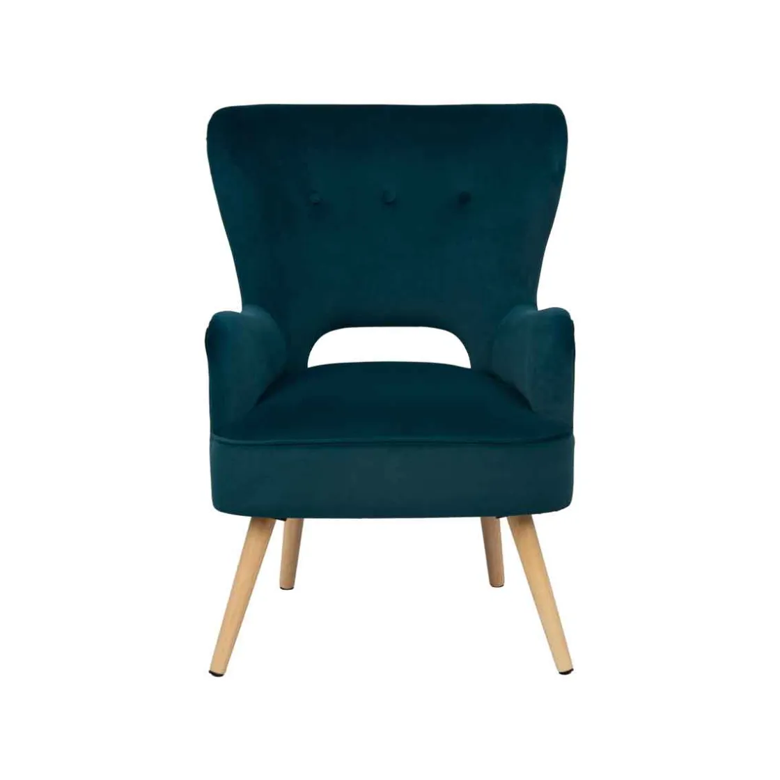 Sillas, Sillones Y Bancos>Sillón THOR azul de terciopelo