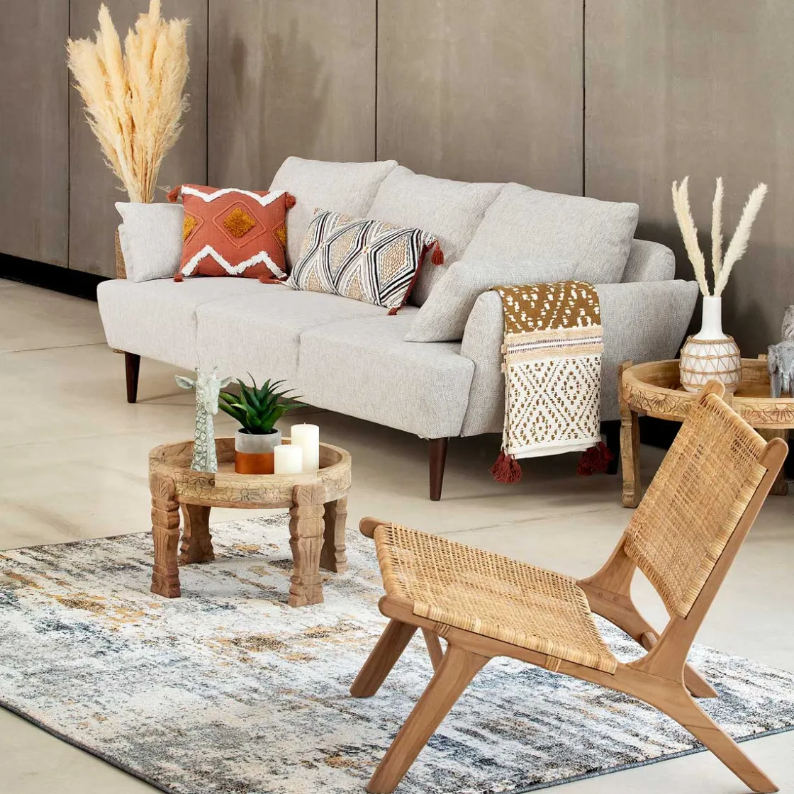 Sofás Y Sillones|Estilo Étnico>Sofá Bruges 3 Plazas Beige 225x99x82Cm