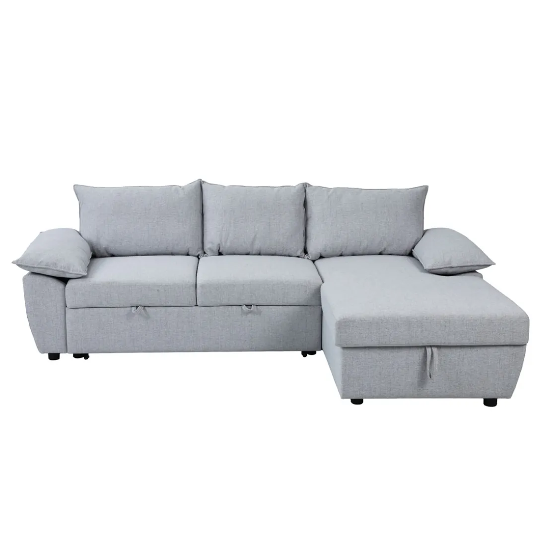 hôma Sofás Y Sillones>Sofá cama con chaise longue COLMAR gris