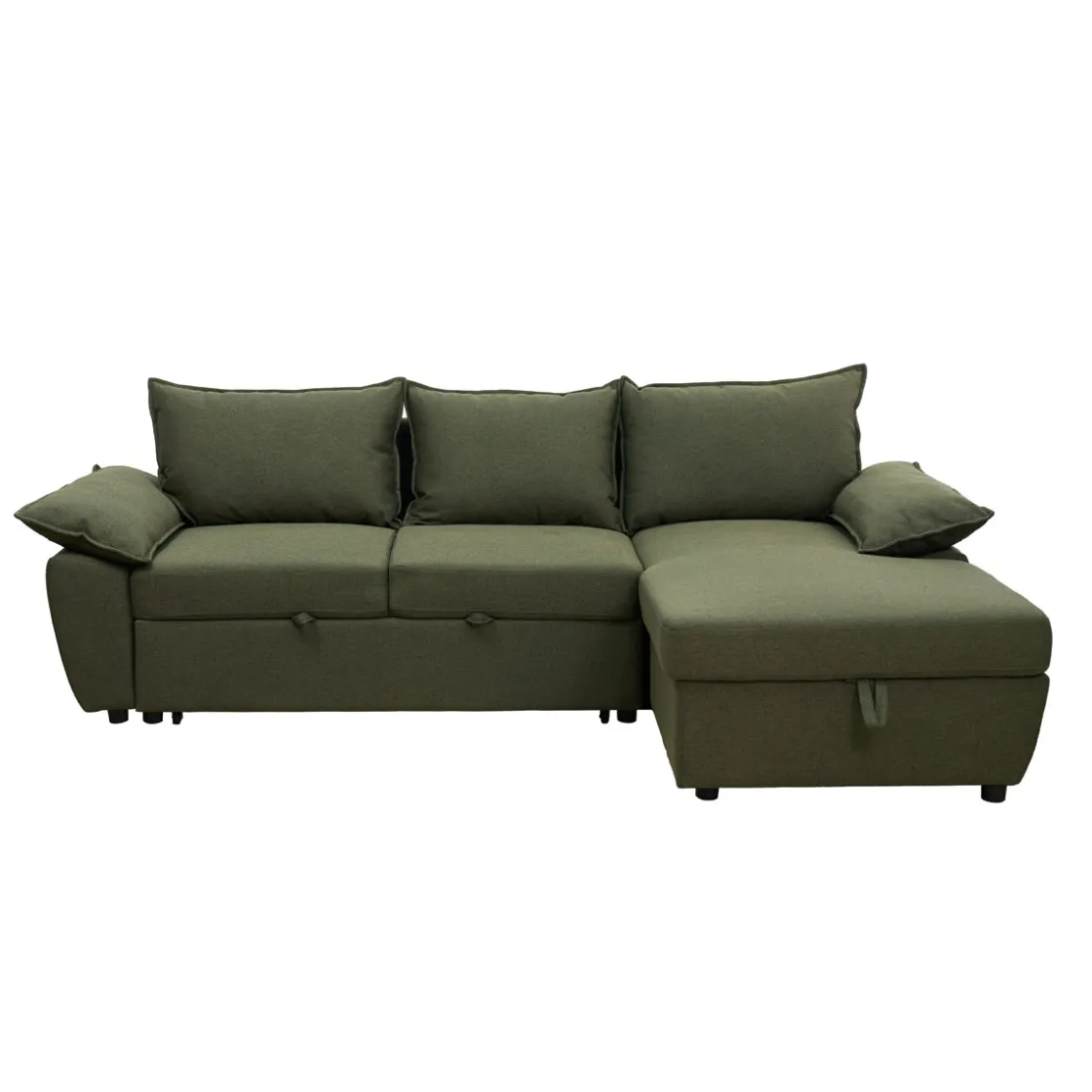 hôma Sofás Y Sillones>Sofá cama con chaise longue COLMAR verde
