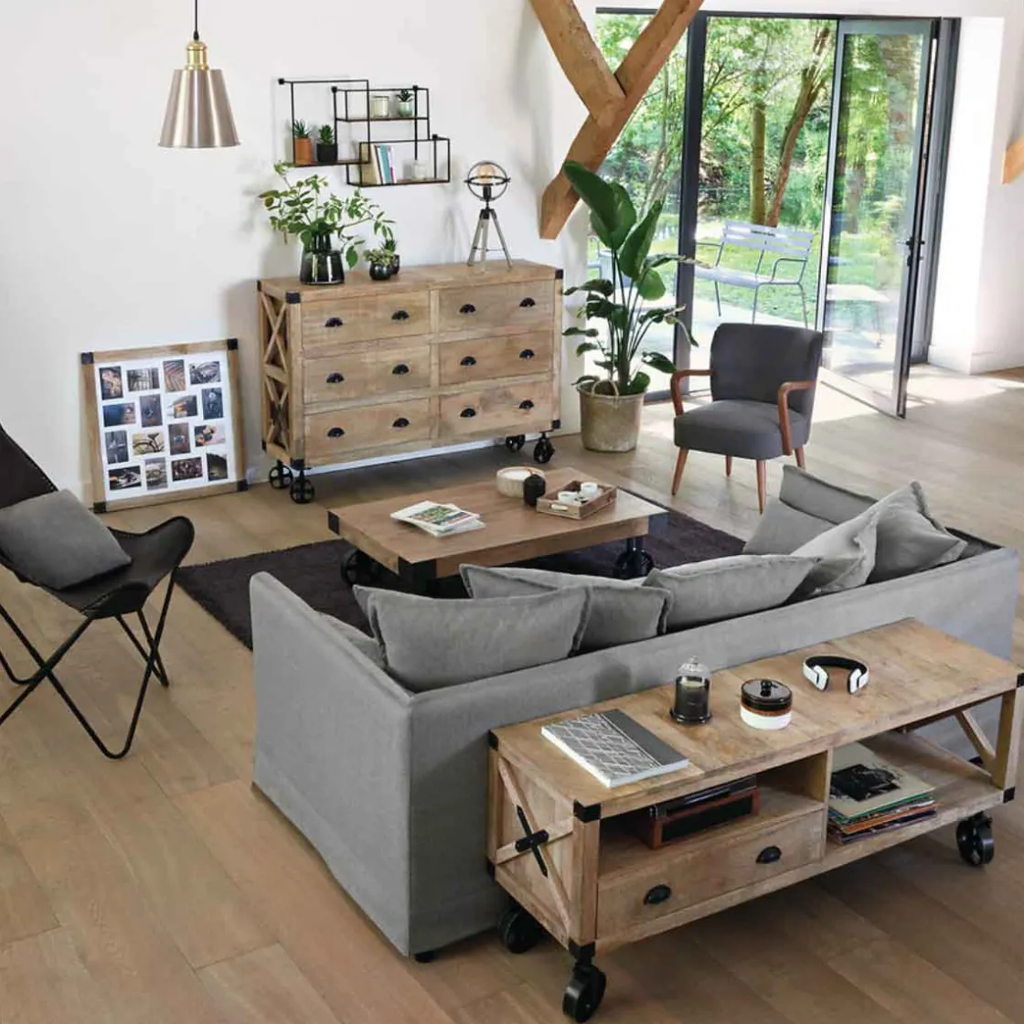 atmosphera Sofás Y Sillones>Sofá ODILON gris claro 3 plazas