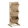 Muebles Con Lavabo Y Auxiliares>Soporte de ducha de bambú con 3 cestos jacinto