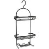 Accesorios De Baño>Soporte De Ducha Negro Con 2 Ganchos