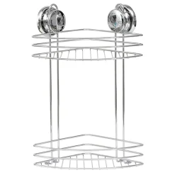 Accesorios De Baño>Soporte Esquina C/2 Estantes Y Ventosa