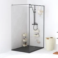 5five Accesorios De Baño>Soporte para ducha beige metálico con 2 ganchos