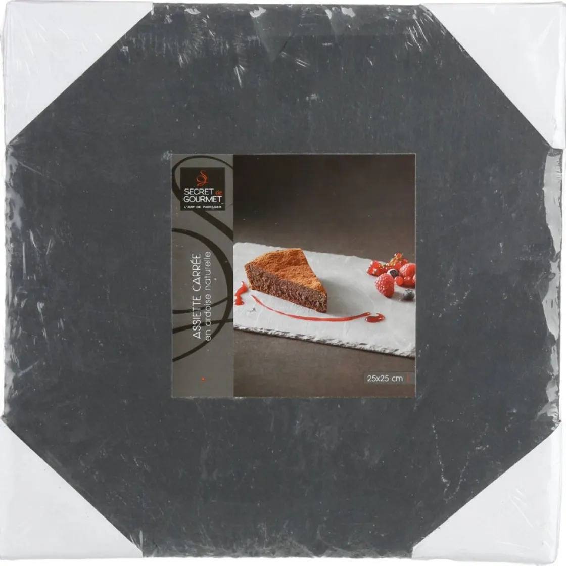 secret d'gourmet Degustación>Tabla Cuadrada De Losa De Roca 25x25Cm