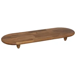 Degustación>Tabla Ovalada Marrón De Madera 70x25cm