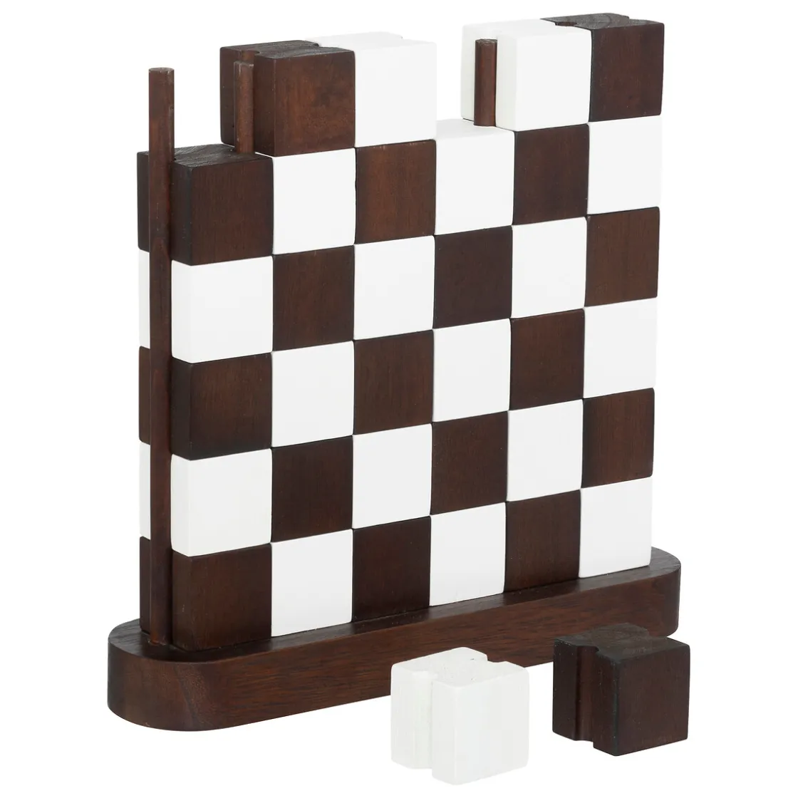 atmosphera Accesorios|Estilo Industrial>Tablero de ajedrez TWISTED de madera 27x28cm