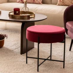 atmosphera Puff Y Banquitos>Taburete Arty Violeta De Terciopelo