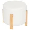 atmosphera Puff Y Banquitos>Taburete BANSA blanco con patas de bambú