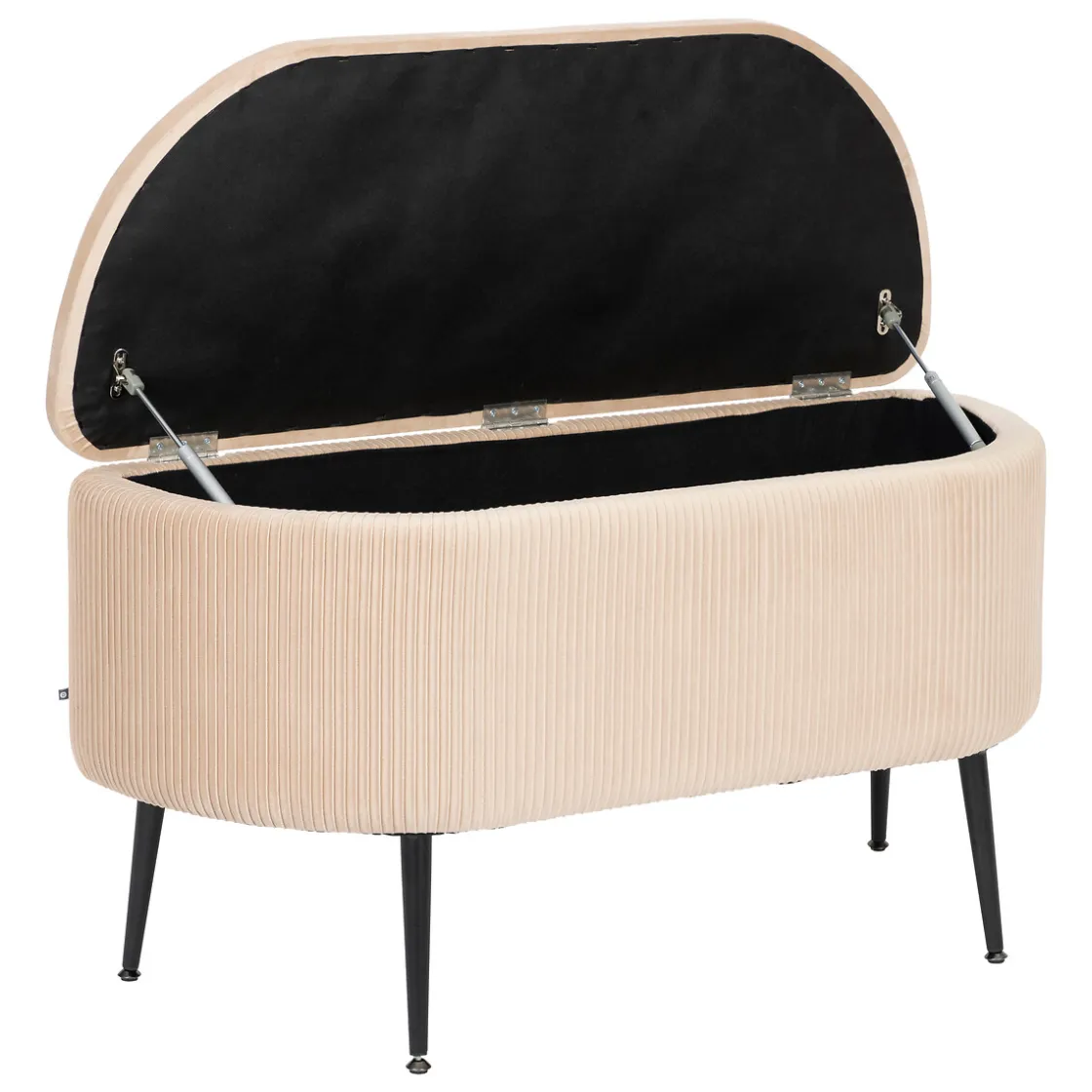 atmosphera Puff Y Banquitos|Estilo Contemporaneo>Taburete Beige Solaro Con Cofre De Almacenaje