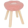 atmosphera4kids Mobiliario>Taburete de felpa rosa forma de flor WILD FOREST