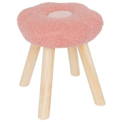 atmosphera4kids Mobiliario>Taburete de felpa rosa forma de flor WILD FOREST