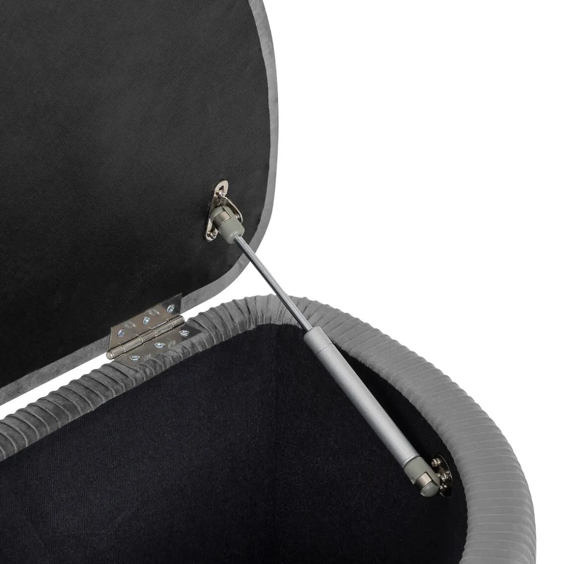 atmosphera Puff Y Banquitos|Estilo Contemporaneo>Taburete Gris Solaro Con Cofre De Almacenaje