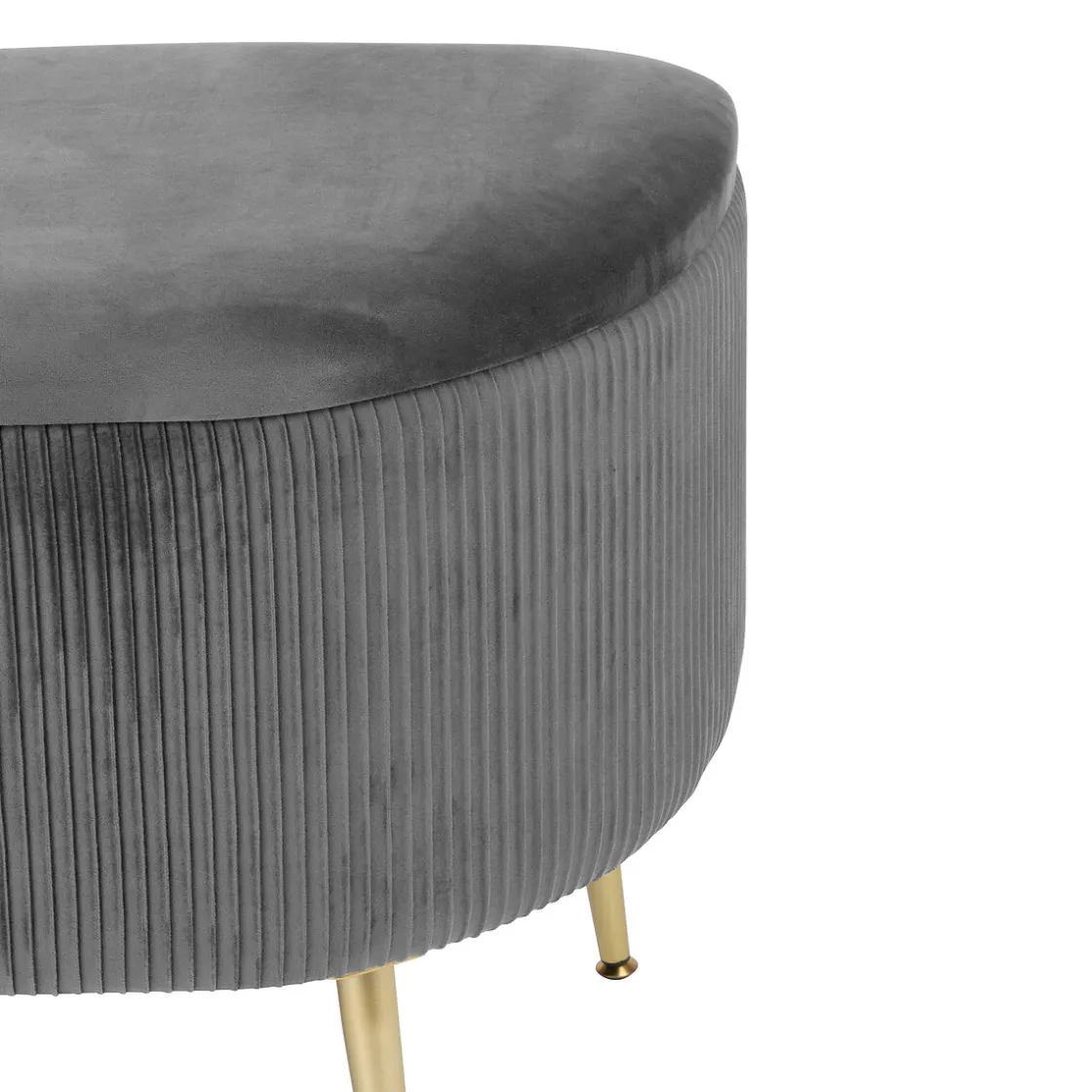 atmosphera Puff Y Banquitos|Estilo Contemporaneo>Taburete Gris Solaro Con Cofre De Almacenaje