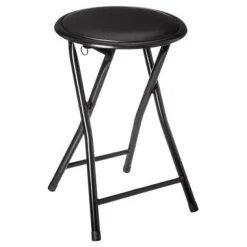 atmosphera Sillas, Sillones Y Bancos>Taburete plegable negro de metal