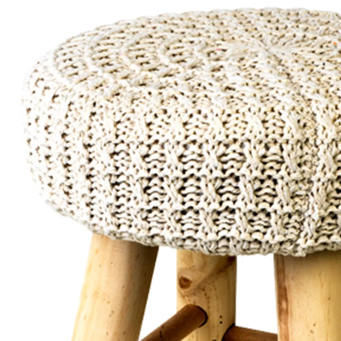 atmosphera Puff Y Banquitos|Estilo Rústico>Taburete Suzette Pino Beige 32x32x43Cm