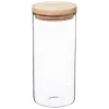 5five Cajas Y Frascos>Tarro de vidrio hermético c/tapa de madera 1.3l