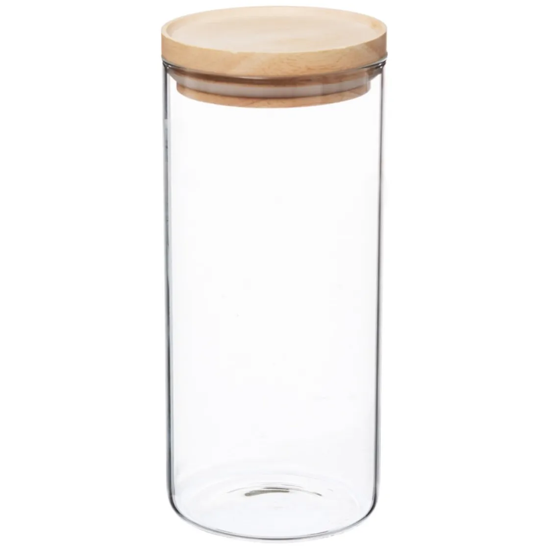 5five Cajas Y Frascos>Tarro de vidrio hermético c/tapa de madera 1.3l