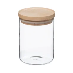 5five Cajas Y Frascos>Tarro de vidrio hermético c/tapa de madera 600ml