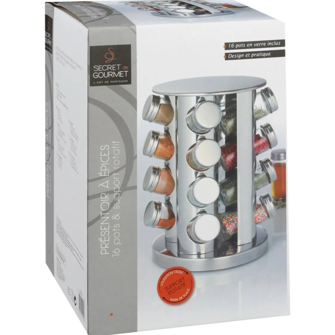secret d'gourmet Cajas Y Frascos>Tarros P/Especias C/Soporte Giratorio