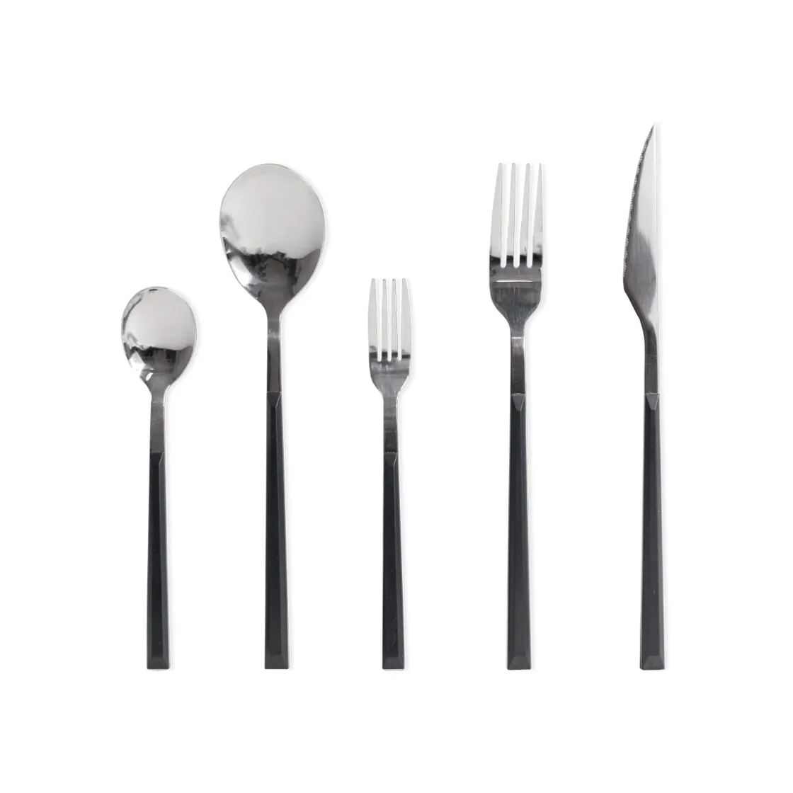 Cuchillería>Tenedor de mesa LUNE inox con mango negro