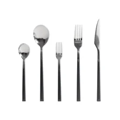 Cuchillería>Tenedor de postre inox con mango negro