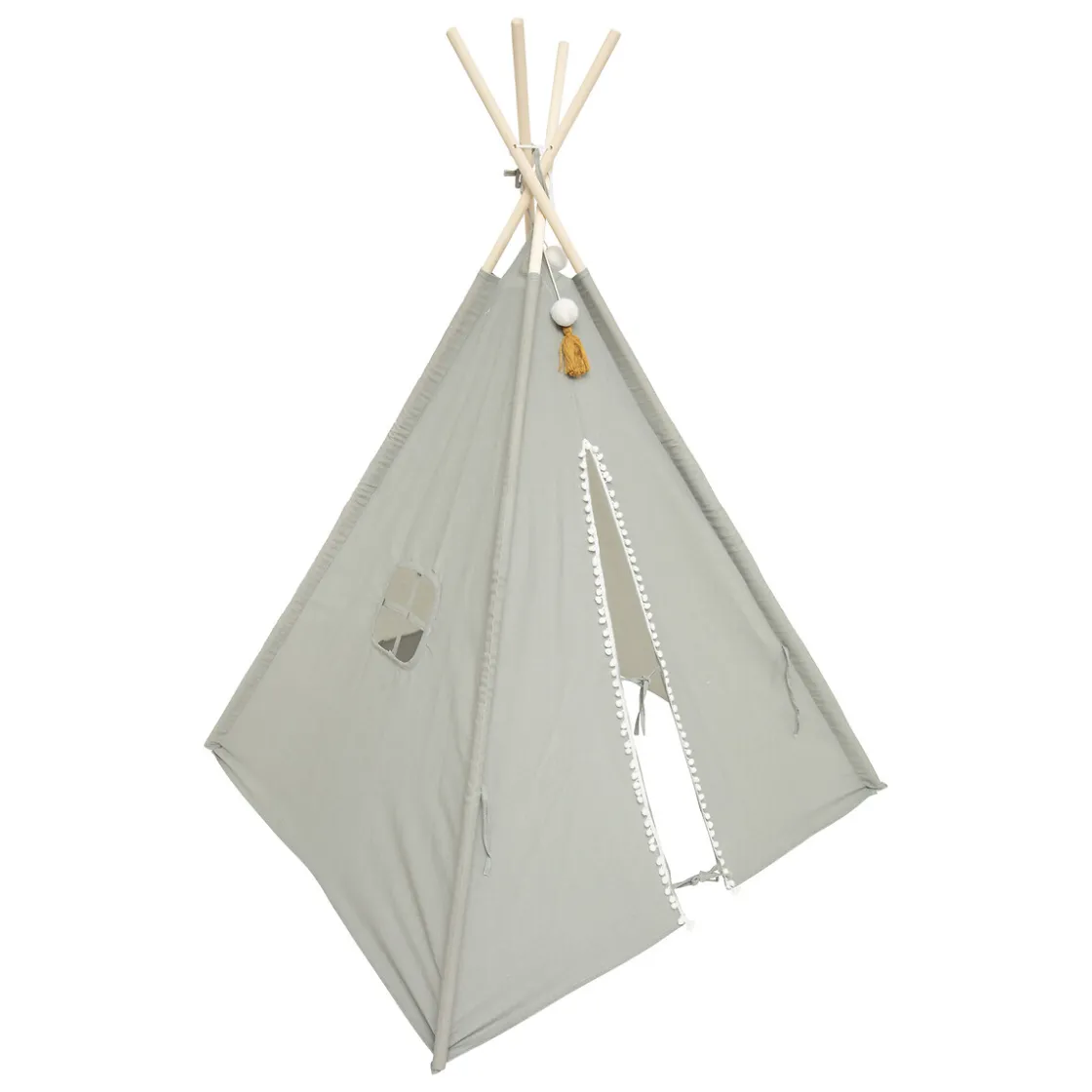 Mobiliario>Tienda Tipi Azul Pompones 120x120x160Cm