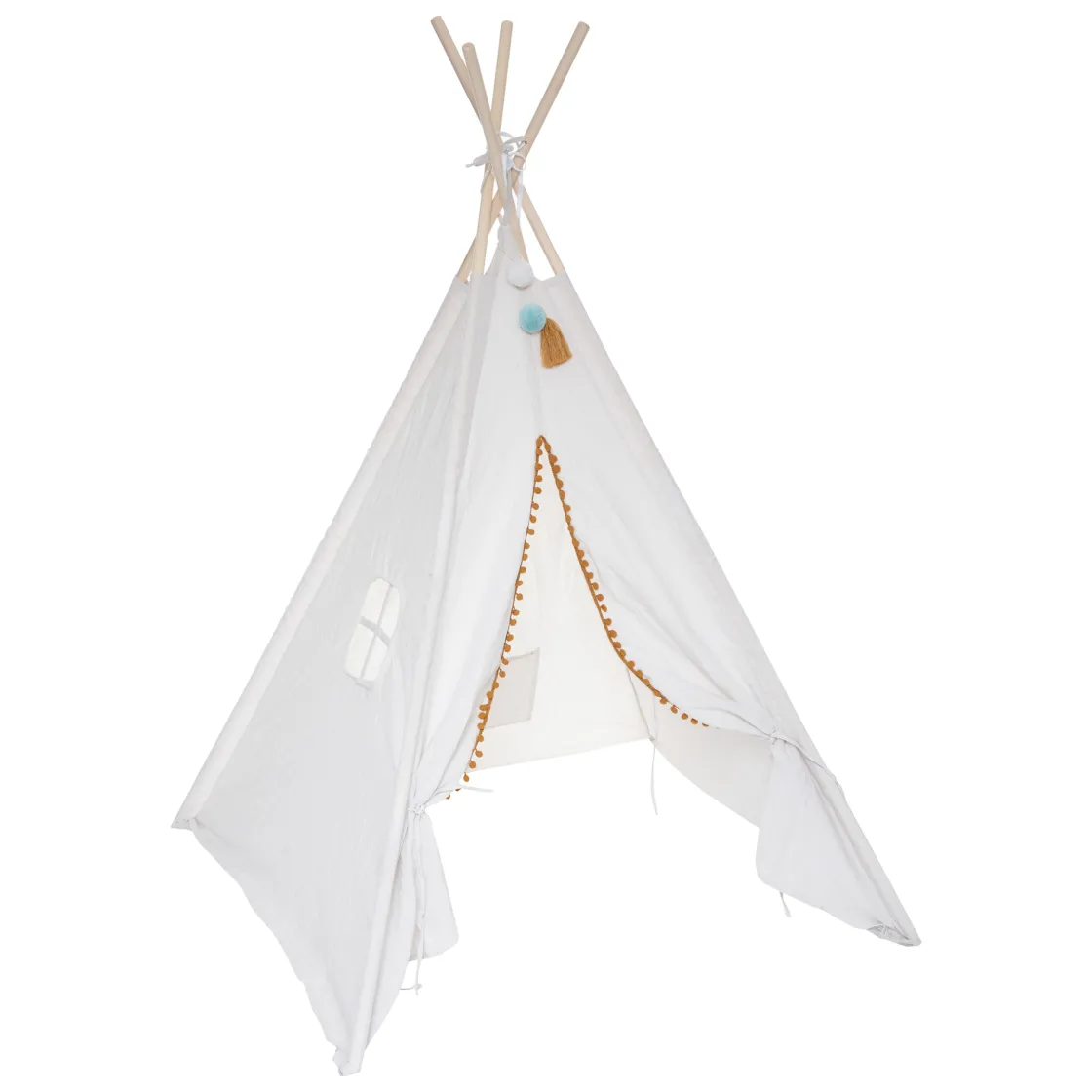 atmosphera4kids Mobiliario>Tienda TIPI blanca con pompones