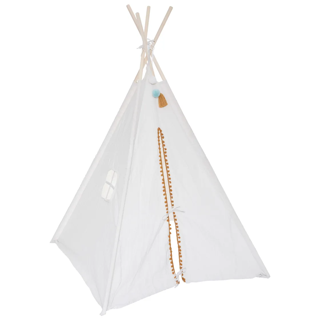 atmosphera4kids Mobiliario>Tienda TIPI blanca con pompones